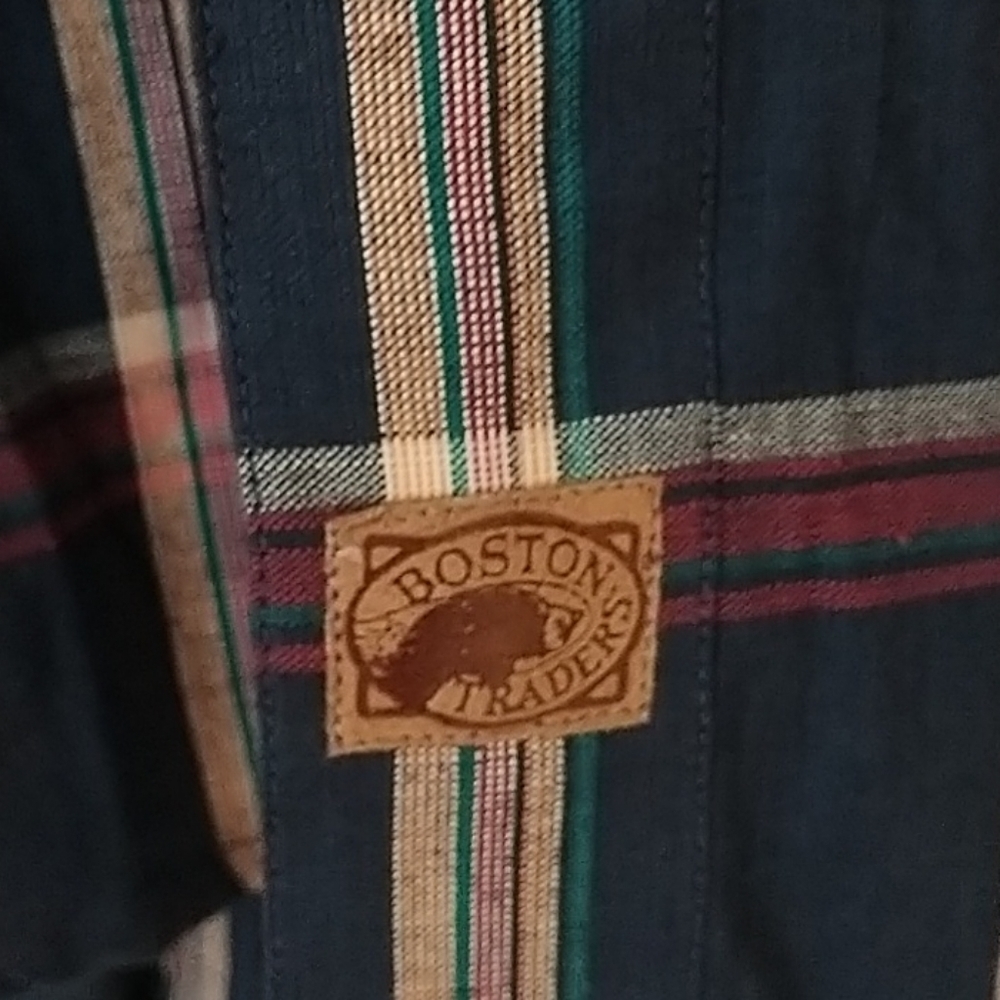 Boston Traders Navy/Red Plaid Button Front Shirt M - Picture 4 of 9